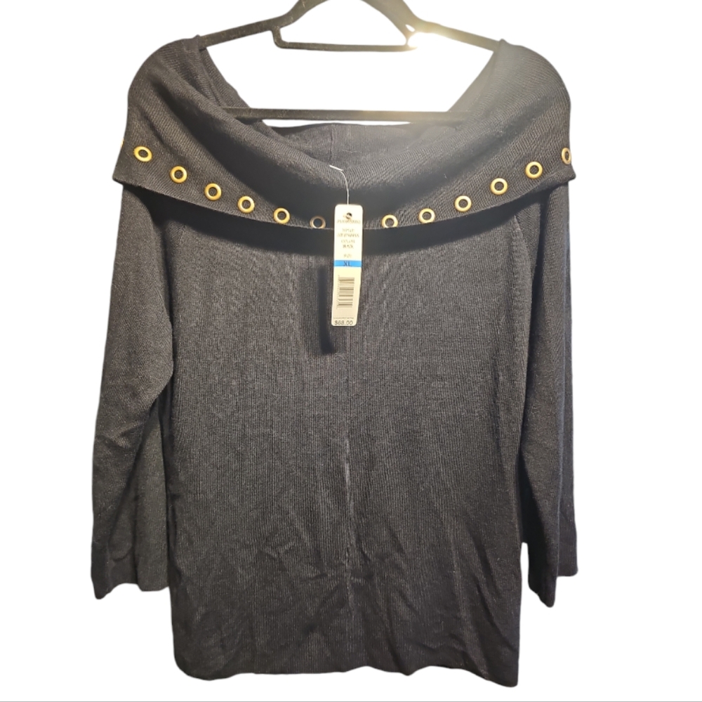JOSEPH A. Black Sweater Size XL Off The Shoulder NWT